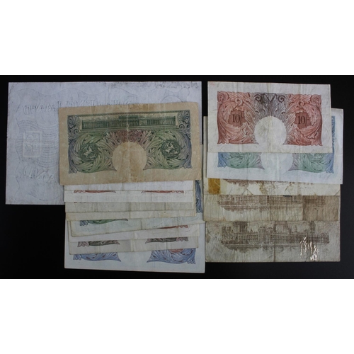 19 - Bank of England & Treasury (15), Bradbury 1 Pound T16 (2) issued 1917, Warren Fisher 1 Pound T24 LAS... 