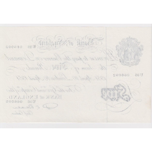 37 - Beale 5 Pounds dated 10th April 1951, serial U35 066092, a consecutively numbered note to the follow... 