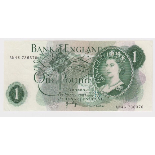 49 - ERROR Page 1 Pound issued 1970, an exceptional major front on back overprint on a FIRST SERIES note,... 