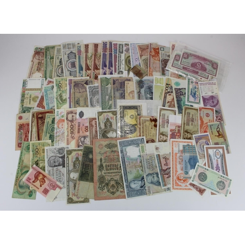 583 - World (450+), box of mixed world banknotes including Germany, Brazil, Poland, Cuba, British Military... 