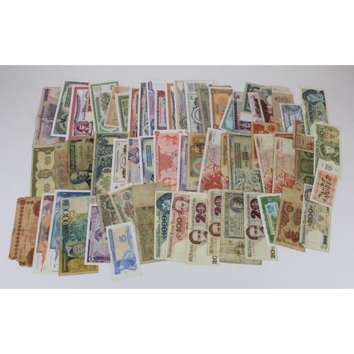 583 - World (450+), box of mixed world banknotes including Germany, Brazil, Poland, Cuba, British Military... 