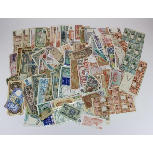 583 - World (450+), box of mixed world banknotes including Germany, Brazil, Poland, Cuba, British Military... 