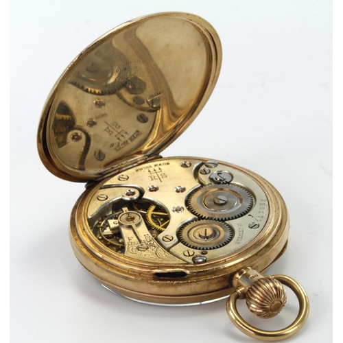 448 - Gents 9ct cased open face pocket watch, hallmarked Birmingham 1919. The signed dial by Kay & Co Ltd ... 