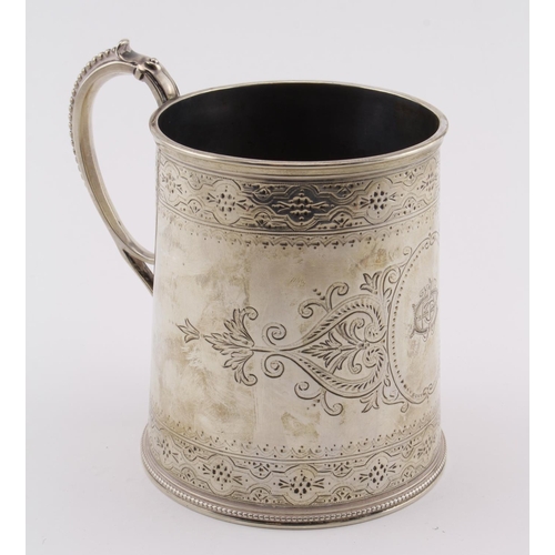 539 - Victorian Silver Tankard. Hallmarked London 1877 by Thomas White?. Approx 9.6oz