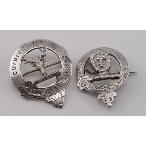 551 - Two Inverness silver Clan badges/brooches, prob. Clan McNab & Clan Mackenzie.   The Mackenzie brooch... 