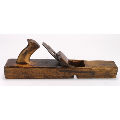 886 - Large oak plane, by Ponder, London, maker etched to one end, length 43cm approx.