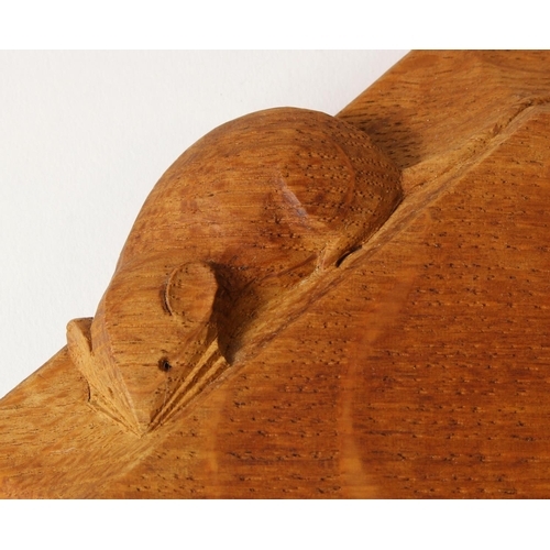 904 - Robert 'Mouseman Thompson octagonal carved oak cheese board, 30cm x 25cm approx.