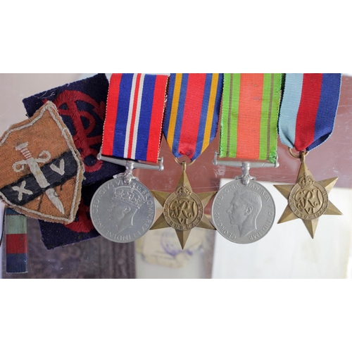 1215 - WW2 medal group with 1939-45 star, Burma star, Defence and War medals with selection of original ser... 