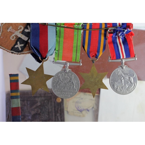 1215 - WW2 medal group with 1939-45 star, Burma star, Defence and War medals with selection of original ser... 