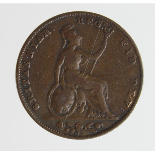 1315 - Farthing 1847, 1 over inverted 1, giving the appearance of a Roman I, unlisted, similar to the obver... 