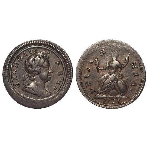 1321 - Farthings 1721, S.3662, Peck 822, weakness on Britannia's head and part of rim, otherwise GVF and sc... 