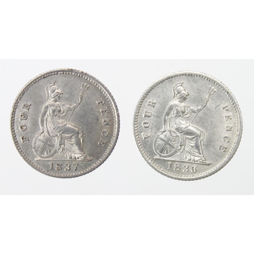 1348 - Groats (2) William IV: 1836 EF, and 1837 EF