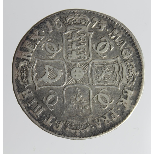 1350 - Halfcrown 1673 V. Qvinto, nF