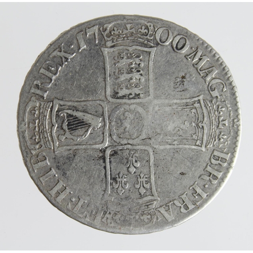 1357 - Halfcrown 1700 Tertio. About Fine