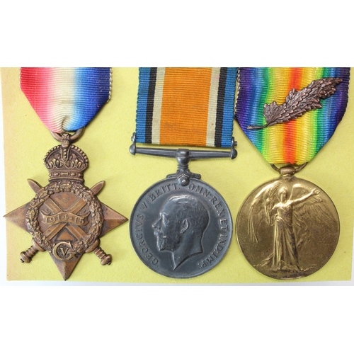 136 - 1915 Star Trio to 4211 Pte W Stewart 1/Sco H. (Pair named 2.Lieut x Stewart) the pair have had the o... 