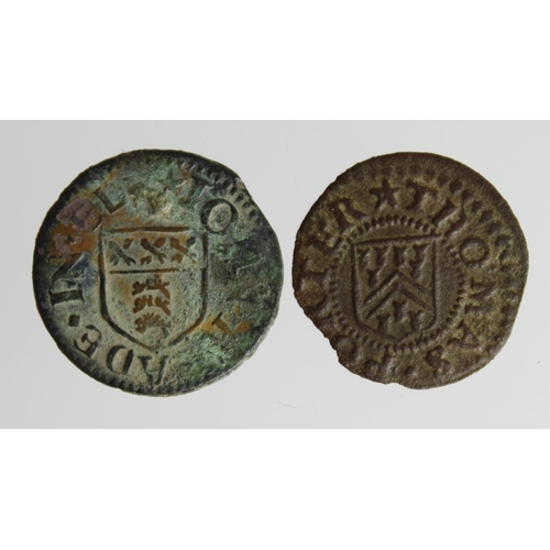 1757 - Tokens, 17thC (2) Cambridgeshire: Ely, Thomas Porter 1/4d 1663 #115 slightly chipped Fine, and John ... 