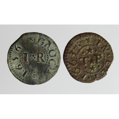 1757 - Tokens, 17thC (2) Cambridgeshire: Ely, Thomas Porter 1/4d 1663 #115 slightly chipped Fine, and John ... 