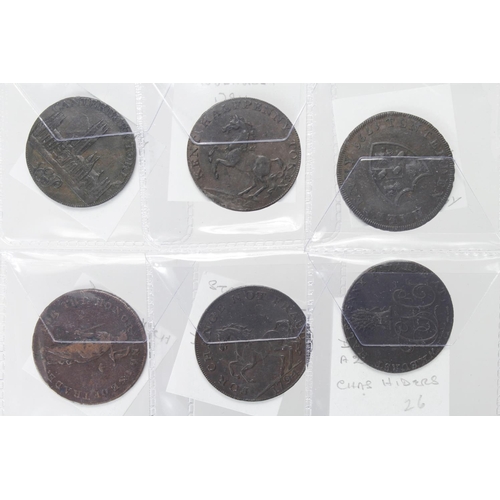 1768 - Tokens, 18thC (6) copper Halfpennies of Kent: Goudhurst D&H #28 VF, Canterbury #8 VF, graffiti scrat... 