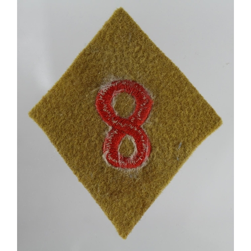 187 - Badge: 8th Battalion Manchester Regiment - WW2 Regimental Flash Badge worn in the Italian Campaign i... 