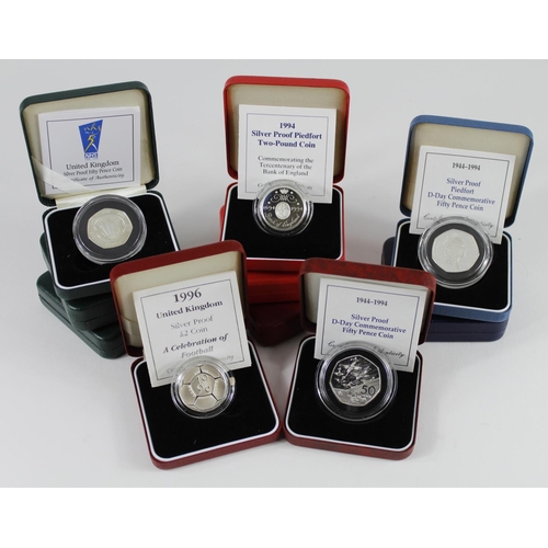 1984 - GB Silver Proof boxed issues (10) Two Pounds standard 1994 