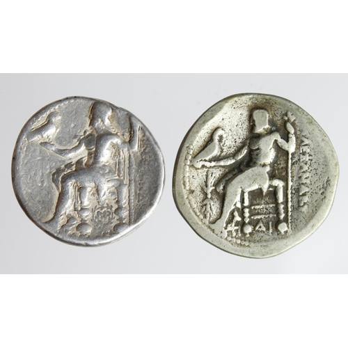 2119 - Ancient Greek, Alexander the Great silver tetradrachm 16.90g, Fine, along with a forgery of similar.