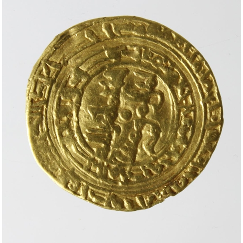 2157 - Fatimid Al-Mustansir (AH 427-487) gold Dinar, mint and date unclear but F-GF, 4.12g.