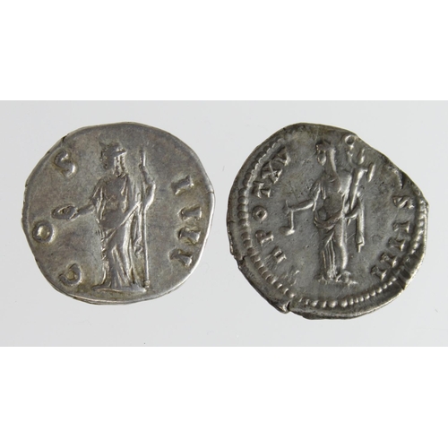 2191 - Roman Imperial (2) AR Denarii of Antoninus Pius (138-61 AD): Rome mint, Vesta l. type, 151-152 AD, 3... 