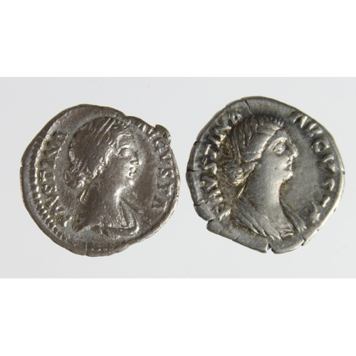 2197 - Roman Imperial (2) AR Denarii of Faustina II Junior (161-175 AD) first wife of Marcus Aurelius: Rome... 