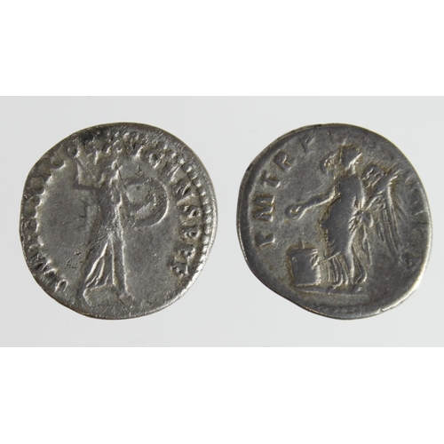 2207 - Roman Imperial (2) AR Denarii: Domitian (81-96 AD) Rome mint, Minerva advancing type RSC 261, 3.29g,... 