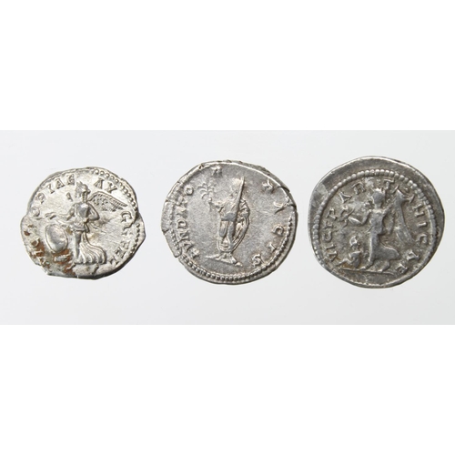 2212 - Roman Imperial (3) AR Denarii of Septimius Severus (193-211 AD): Laodicea mint, Victory 'PARTHICAE' ... 