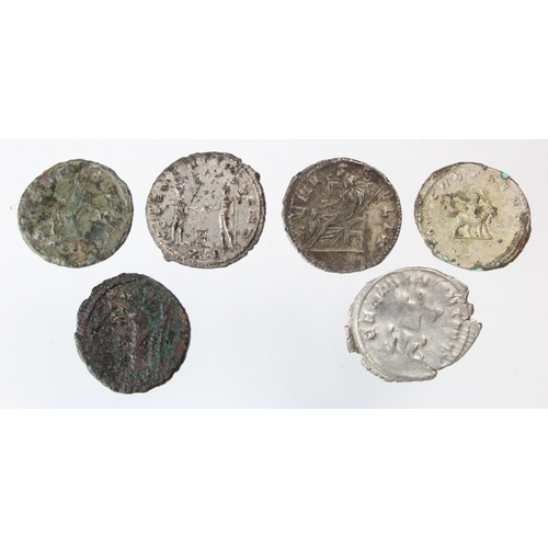 2214 - Roman Imperial (6) antoniniani: Carausius, Pax reverse, mint illegible(?) porous Fine/Fair, trace si... 