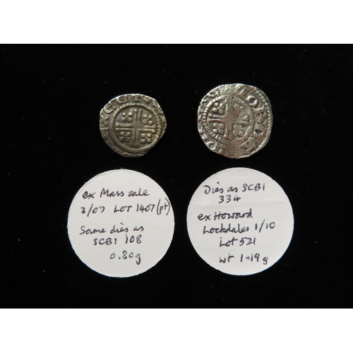 2304 - Henry II (1154-1189), Short Cross Pennies (2), classes 1a5 and 1b1, Exeter: 1a5 ASKETIL 0.80g dies a... 