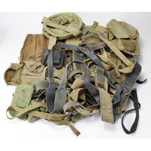 238 - Box of Webbing including Map Case, basic Pouches, straps, Web Watering Can, etc etc. (Qty)