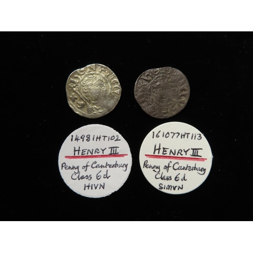 2399 - Henry III (1216-1272), Short Cross Pennies (2), class 6d, Canterbury: HIVN 1.40g, not in SCBI, colon... 