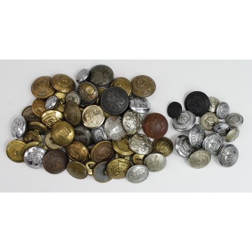 258 - Buttons, 64 approx., mostly military, includes one 12th Lancer's Victorian button also includes Tran... 