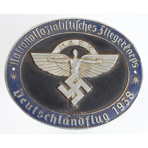 586 - German N.S,F.K National Flying day 1938 car plaque