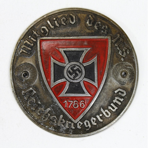 589 - German Nazi '1786' metal stamped door plaque