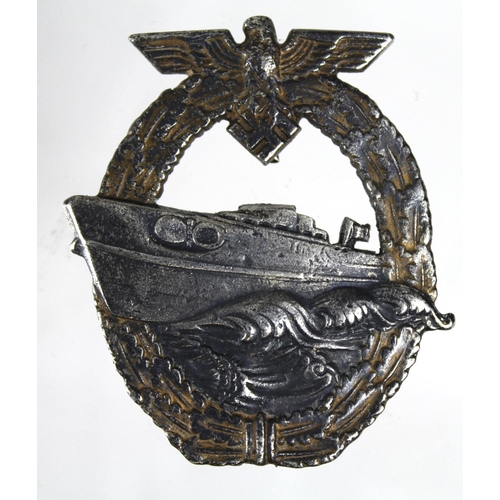 612 - German Nazi E-Boat Badge, with makers mark