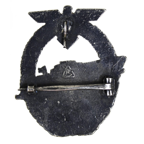 612 - German Nazi E-Boat Badge, with makers mark