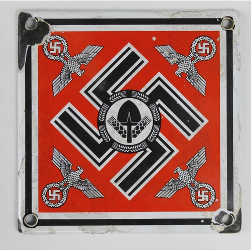 614 - German Nazi enamelled RAD wall plaque