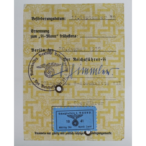 682 - German Nazi SS Unterfuhrer Ausweis document