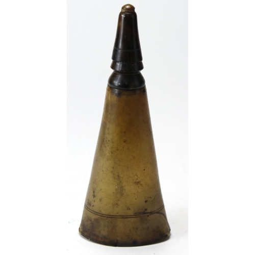 79 - Powder Flask, an early possibly 18th century horn powder flask, shape similar to Riling 63. Horn bod... 