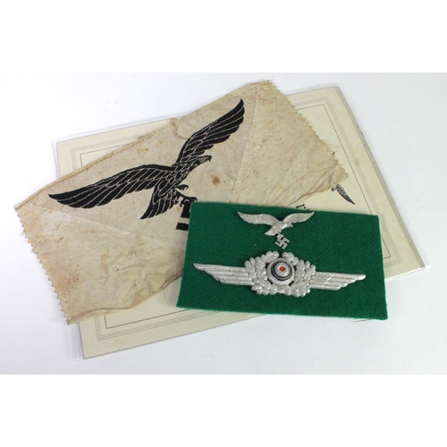 805 - German WW2 Luftwaffe promotion scroll to Unteroffizier Klaus Tiedemann with Luftwaffe sports vest ba... 