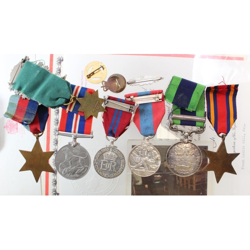 821 - Gill family medals - IGS GV with Burma 1930-32 clasp (3519462 Pte E J Gill, Manchester Regt), 1939-4... 