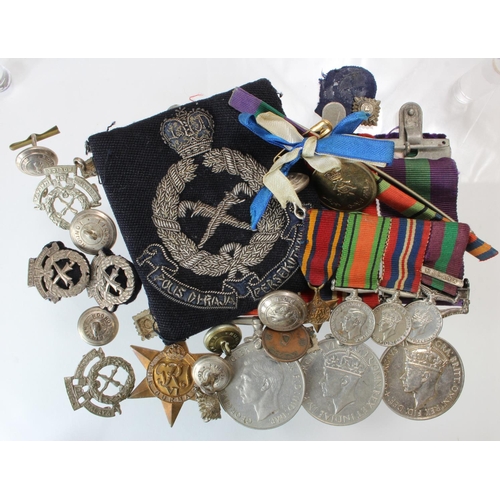 830 - Group mounted as worn to (A.S.P. H S Richards F of M Pol). Burma Star, Defence & War Medals, GSM GVI... 