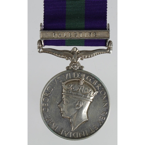 839 - GSM GVI with Palestine clasp (7888214 Pte A Milne, Black Watch). Served with 2nd Bn.