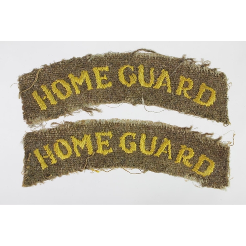 847 - Home Guard WW2 scarce embroidered shoulder titles