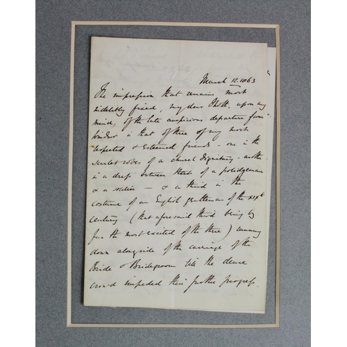 572 - Keppel (Frederick Charles, 1831-1876). An original six-sided manuscript letter, signed by Frederick ... 