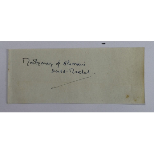 580 - Montgomery of Alamein Field Marshal, signed sheet from autograph book. From the Lucy Morton collecti... 