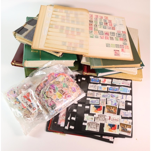 69 - Black plastic crate packed with stamp material in albums / stockbooks, etc. Indian States and Hong K... 